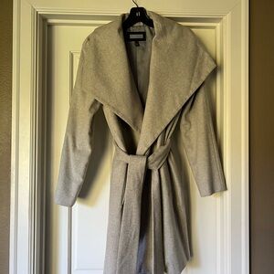 Grey wool wrap coat purchased in Paris. Like new!